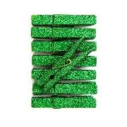 Opakowanie Klamerki brokatowe zielone 8szt