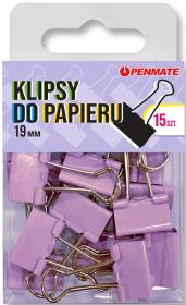 Opakowanie Klipsy do papieru Penmate Fiołkowe 19 mm TT8320