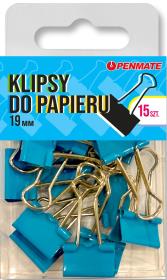 Opakowanie Klipsy do papieru Penmate Jasnoniebieskie 19 mm TT8325
