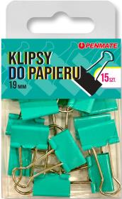 Opakowanie Klipsy do papieru Penmate Turkusowy 19 mm TT8323