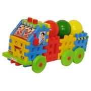 Klocki konstrukcyjne Ciężarówka z piłkami. Wydawca: Macyszyn Toys. Dadada.pl Opakowanie Klocki konstrukcyjne Ciężarówka z piłkami