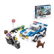 Klocki policyjne 185 elementów. Wydawca: Macyszyn Toys. Dadada.pl Opakowanie Klocki policyjne 185 elementów