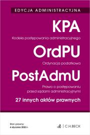 Kodeks postępowania administracyjnego. Ordynacja podatkowa. Prawo o postępowaniu przed sądami administracyjnymi. 27 innych aktów prawnych wyd. 37. Autor: Opracowanie zbiorowe. Dadada.pl Okładka książki Kodeks postępowania administracyjnego. Ordynacja podatkowa. Prawo o postępowaniu przed sądami administracyjnymi. 27 innych aktów prawnych wyd. 37