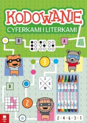 Kodowanie cyferkami i literkami. Autor: Opracowanie zbiorowe. Dadada.pl Okładka książki Kodowanie cyferkami i literkami