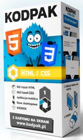 KODPAK HTML/CSS. Autor: Marcin Talik. Dadada.pl Okładka książki KODPAK HTML/CSS