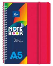 Opakowanie Kołonotatnik A5/100K kratka PP czerwony