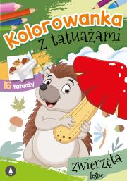 Okładka książki Kolorowanka z tatuażami. Zwierzęta leśne