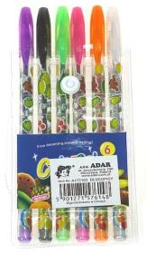 Kolorowe długopisy żelowe 6 kolorów. Wydawca: ADAR. Dadada.pl Opakowanie Kolorowe długopisy żelowe 6 kolorów
