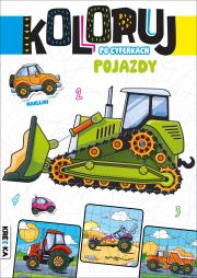 Okładka książki Koloruj po cyferkach pojazdy