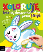 Koloruję bez wychodzenia poza linię. Brokatowy obrys. Z zajączkiem. Autor: Podgórska Anna. Dadada.pl Okładka książki Koloruję bez wychodzenia poza linię. Brokatowy obrys. Z zajączkiem
