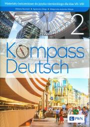 Kompass Deutsch 2 Materiały ćwiczeniowe do języka niemieckiego dla klas 7-8. Autor: Reymont Elżbieta, Sibiga Agnieszka, Jezierska-Wiejak Małgorzata. Dadada.pl Okładka książki Kompass Deutsch 2 Materiały ćwiczeniowe do języka niemieckiego dla klas 7-8
