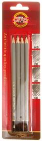Opakowanie Komplet 4 ołówków grafitowych Gold Star 1860/4 na blistrze (HB, 2B, 4B, 6B)
