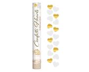 Opakowanie Konfetti pneumatyczne złote i białe serduszka 40cm