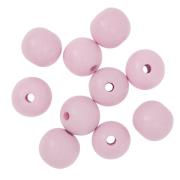 Opakowanie Koraliki drewniane kulki 2,5cm liliowe 10szt
