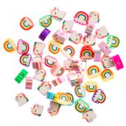 Opakowanie Koraliki polimerowe jednorożce i tęcze 1cm 48szt