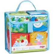 Kostki do zabawy Myszka Merle i Smok Duri. Wydawca: Haba. Dadada.pl Opakowanie Kostki do zabawy Myszka Merle i Smok Duri