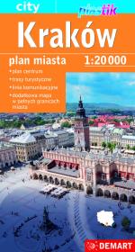 Kraków 1:20 000 mapa samochodowa plastik. Autor: Opracowanie zbiorowe. Dadada.pl Okładka książki Kraków 1:20 000 mapa samochodowa plastik
