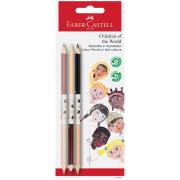 Opakowanie Kredki dwustronne w odcieniach skóry children of the world 3 sztuki blister faber-castell