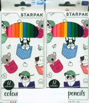 Kredki ołówkowe 12 kolorów 12 sztuk. Wydawca: Starpak. Dadada.pl Opakowanie Kredki ołówkowe 12 kolorów 12 sztuk