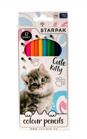 Kredki ołówkowe Kitty 12 kolorów 12 sztuk. Wydawca: Starpak. Dadada.pl Opakowanie Kredki ołówkowe Kitty 12 kolorów 12 sztuk