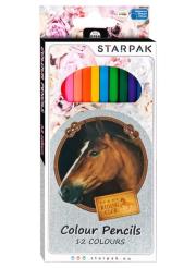 Opakowanie Kredki ołówkowe Konie 12 kolorów 12 sztuk