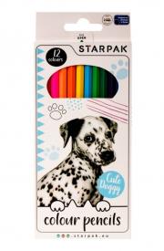 Kredki ołówkowe Pieski 12 kolorów 12 opakowań. Wydawca: Starpak. Dadada.pl Opakowanie Kredki ołówkowe Pieski 12 kolorów 12 opakowań