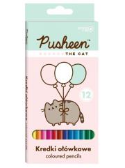 Kredki ołówkowe trójkątne 12 kolorów, Pusheen. Wydawca: St. Majewski. Dadada.pl Opakowanie Kredki ołówkowe trójkątne 12 kolorów, Pusheen