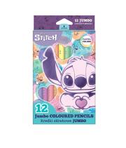 Opakowanie Kredki ołówkowe trójkątne Disney Fashion Jumbo 12 kolorów pastel