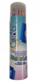 Kredki ołówkowe trójkątne pastelowe Astra 24 kolory z temperówką. Wydawca: ASTRA art-pap. Dadada.pl Opakowanie Kredki ołówkowe trójkątne pastelowe Astra 24 kolory z temperówką