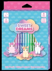 Kredki ołówkowe trójkątne Sweet Dreams 36 kolorów KL11246. Wydawca: Kids Euroswan. Dadada.pl Opakowanie Kredki ołówkowe trójkątne Sweet Dreams 36 kolorów KL11246
