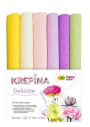 Opakowanie Krepina marszczona 25x100cm mix Delicate 6 rolek