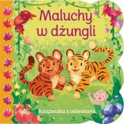 Książeczka z okienkami. Maluchy w dżungli. Autor: Ginger Swift, Laura Horton. Dadada.pl Okładka książki Książeczka z okienkami. Maluchy w dżungli