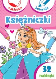 Okładka książki Księżniczki. Naklejam i koloruję