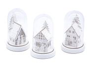 Opakowanie Lampka ledowa z motywem świątecznym szklana MIX