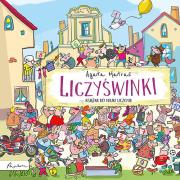 Liczyświnki (książka do nauki liczenia). Autor: Agata Matraś. Dadada.pl Okładka książki Liczyświnki (książka do nauki liczenia)