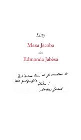 Okładka książki Listy Maxa Jacoba do Edmonda Jabesa