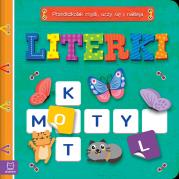 Literki. Przedszkolak myśli, uczy się i nakleja. Autor: Podgórska Anna. Dadada.pl Okładka książki Literki. Przedszkolak myśli, uczy się i nakleja