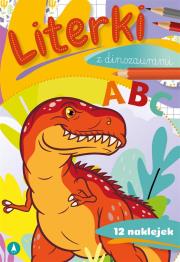 Literki z dinozaurami. Autor: WYDAWNICTWO SKRZAT. Dadada.pl Okładka książki Literki z dinozaurami