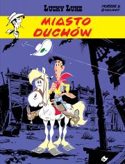 Lucky Luke T.25 Miasto duchów. Autor: René Goscinny, Morris, Maria Mosiewicz. Dadada.pl Okładka książki Lucky Luke T.25 Miasto duchów