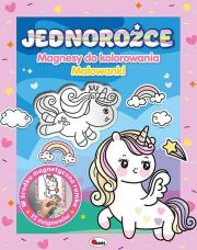 Magnesy do kolorowania Jednorożce. Autor: Korolkiewicz Elżbieta. Dadada.pl Okładka książki Magnesy do kolorowania Jednorożce