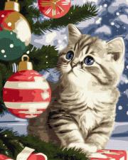 Opakowanie Malowanie po numerach - Kociak pod choinką 40x50cm