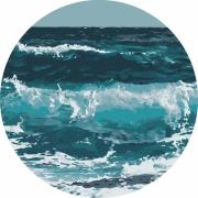 Opakowanie Malowanie po numerach okrągłe - Fale oceanu 40cm