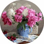 Opakowanie Malowanie po numerach okrągłe - Kwiaty i truskawki