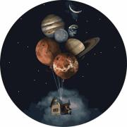 Opakowanie Malowanie po numerach okrągłe - Lot w kosmos 40cm
