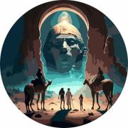 Opakowanie Malowanie po numerach okrągłe - Sfinks Egiptu 40cm