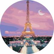 Opakowanie Malowanie po numerach okrągłe - Wieża EIffla 40cm