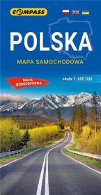 Mapa samochodowa. Polska 1:650 000 lam w.2023. Autor:   Praca zbiorowa. Dadada.pl Okładka książki Mapa samochodowa. Polska 1:650 000 lam w.2023