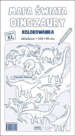 Opakowanie Mapa Świata Dinozaury Kolorowanka XL 2 sztuki