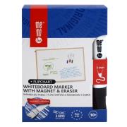 Opakowanie Marker do tablic z magnesem i gąbką czarny (10szt)