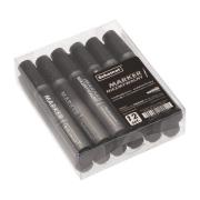 Opakowanie Marker permanentny ścięty czarny (12szt)